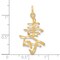 14K Yellow Gold Long Life Charm Pendant FindingKing Jewerly 30mm x 17mm